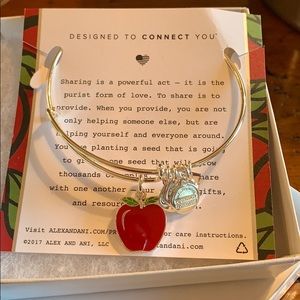 Alex and Ani Silver Apple Charm Bracelet